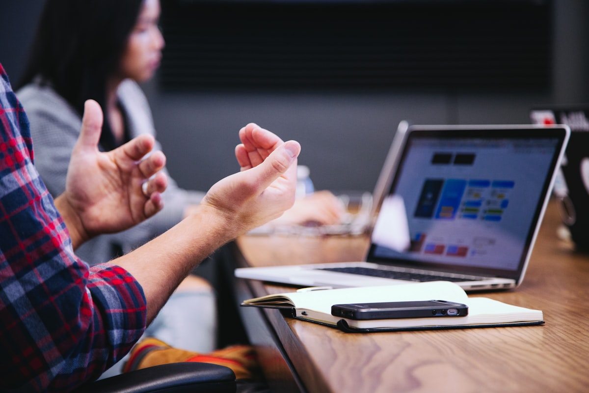 Diverse team collaborating in a modern workplace